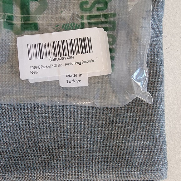 TOSHE Rustic Blue Pillow Covers 16x16 Set of 2 Decorative Throw NEW - Picture 3 of 8